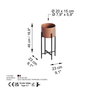 Aberto Design Maceta Decorativa GED-026-B Negro y Cobre